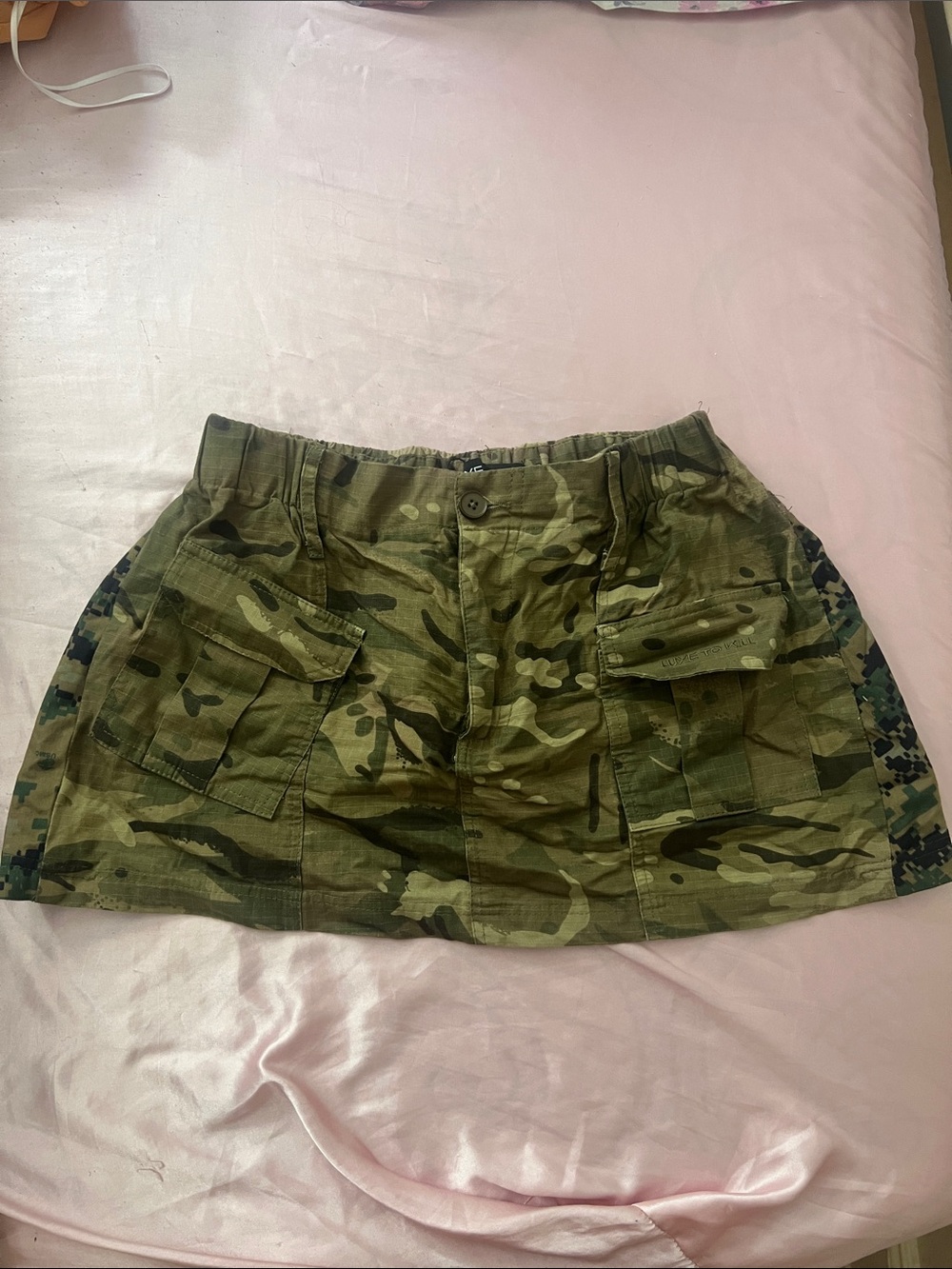Camo Utility Mini Skirt - Green Camouflage